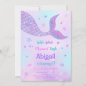 Invitation anniversaire sirène modifiable (Devant)