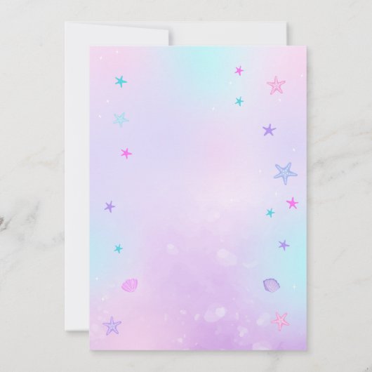 Invitation anniversaire sirène modifiable (Dos)