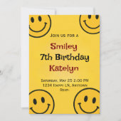 Invitation Anniversaire Smiley (Devant)