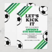 Invitation Anniversaire Soccer Faisons-le Vert (Devant / Derrière)