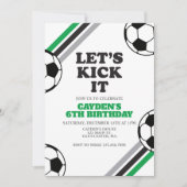 Invitation Anniversaire Soccer Faisons-le Vert (Devant)