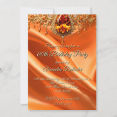 Invitation Anniversaire Soie d'or Bijou orange (Dos)