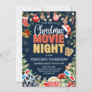 Invitation Anniversaire Soirée Cinéma de Noël