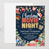 Invitation Anniversaire Soirée Cinéma de Noël (Devant / Derrière)