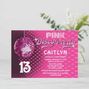 Invitation Anniversaire Soirée Disco Rose