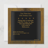 Invitation Anniversaire Soirée Elégante Or Black Metal Look 2 (Dos)