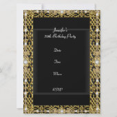 Invitation Anniversaire Soirée Gold Black Disco N'importe que (Dos)