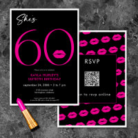 Anniversaire Soixante Ans Lèvres Roses Minimaliste