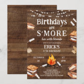 Invitation Anniversaire sont S'More amusant avec Ami Bonfire (Devant / Derrière)