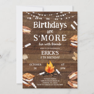 Invitation Anniversaire sont S'More amusant avec Ami Bonfire