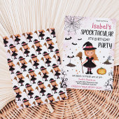 Invitation Anniversaire Sorcière Rose Halloween