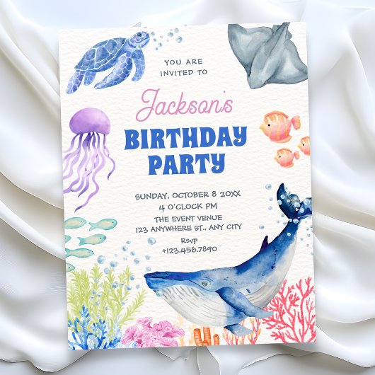 Invitation Anniversaire sous la mer