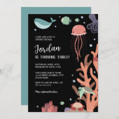 Invitation Anniversaire sous la mer (Devant / Derrière)