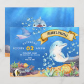 Invitation anniversaire sous la mer (Devant / Derrière)