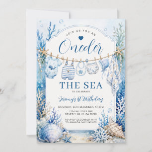 Invitation Anniversaire sous la mer Vêtements de ligne Océan