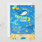 Invitation Anniversaire sous le sea, Anniversaire des animaux (Devant)