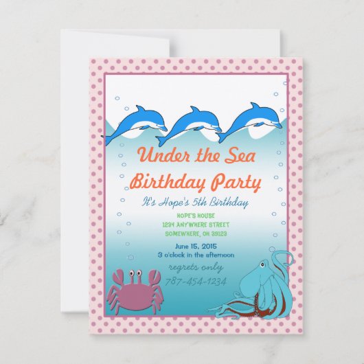 Invitation Anniversaire Sous l'Océan (Devant)