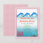 Invitation Anniversaire Sous l'Océan (Devant / Derrière)