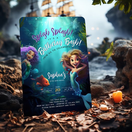 Invitation Anniversaire Sous-Marin Bash Appelant Toutes Les S