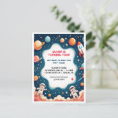 Invitation Anniversaire Space Boy astronaute Carte (Debout devant)