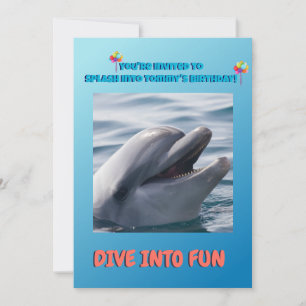Invitation Anniversaire Splash Dauphin