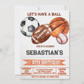 Invitation Anniversaire sportif (Devant)