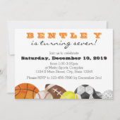 Invitation Anniversaire Sportif (Devant)