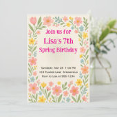 Invitation Anniversaire Spring Flower (Debout devant)