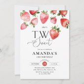 Invitation Anniversaire Strawberry 2 ans Deux Douceurs (Devant)