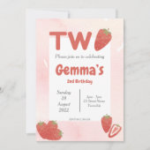 Invitation Anniversaire Strawberry Deux (Devant)
