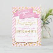 Invitation anniversaire Sugar & Spice rose gold (Debout devant)