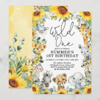 Anniversaire Sunflower Wild One Safari Jungle Anim