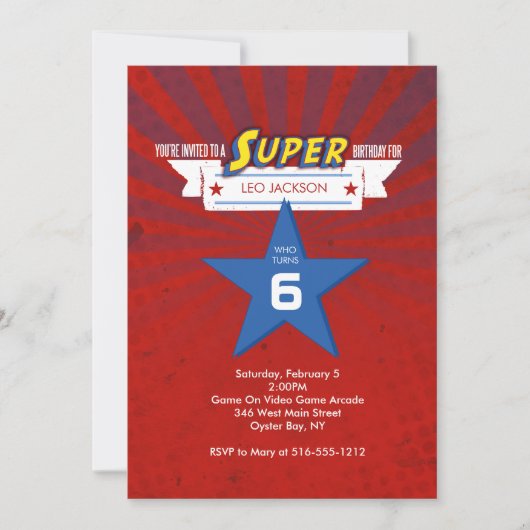 Invitation Anniversaire SUPER (Devant)