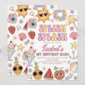 Invitation Anniversaire super de Splish Splash Beach (Devant / Derrière)