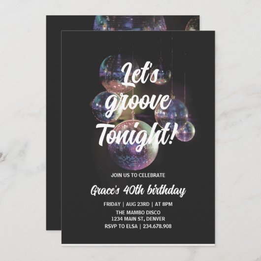 Invitation Anniversaire super Retro (Devant / Derrière)