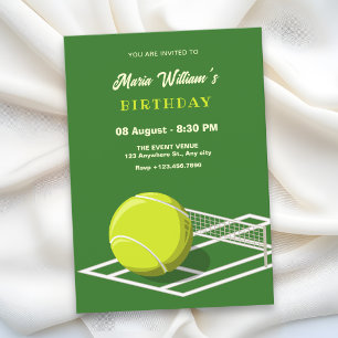 Invitation Anniversaire sur court de tennis