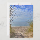 Invitation Anniversaire sur la plage Planche promenade Sable  (Dos)