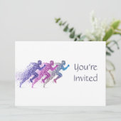 Invitation Anniversaire sur le thème de la course à pied sur  (Debout devant)