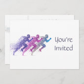Invitation Anniversaire sur le thème de la course à pied sur  (Devant / Derrière)