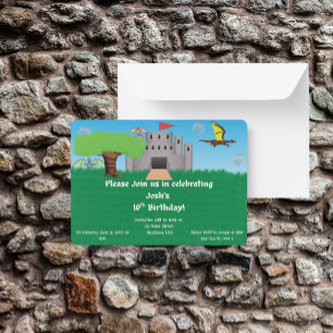 Invitation Anniversaire sur le thème du Château Dragon