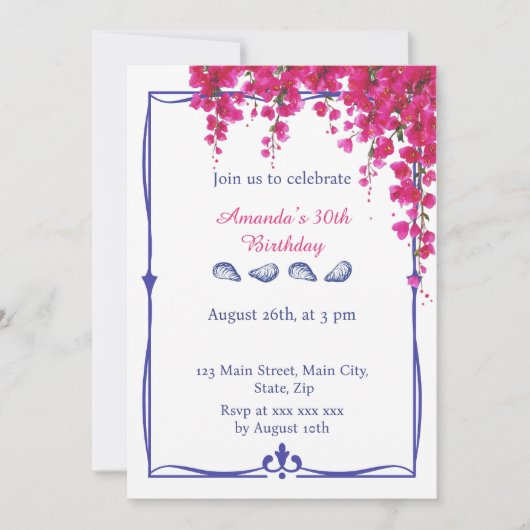 Invitation Anniversaire sur le thème grec (Devant)
