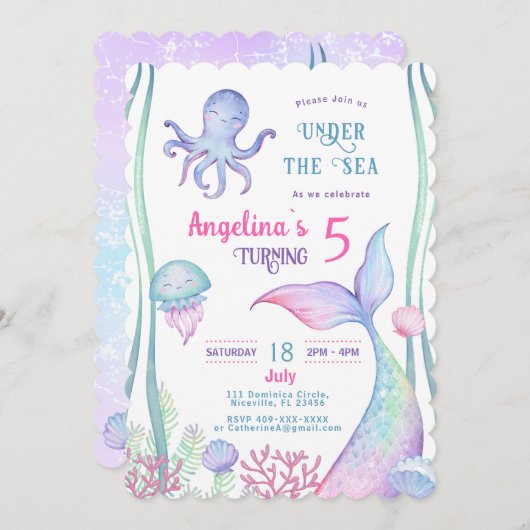 Invitation anniversaire sur le thème nautique. (Devant / Derrière)