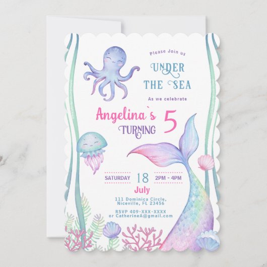 Invitation anniversaire sur le thème nautique. (Devant)