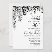 Invitation Anniversaire Surprise 50 ans Silver Bir (Devant)