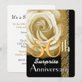 Invitation Anniversaire SURPRISE 50ème Rose V01A (Devant / Derrière)