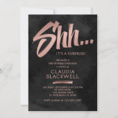 Invitation Anniversaire Surprise Black Rose Gold (Devant)