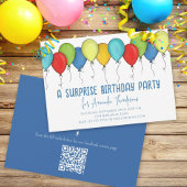 Invitation Anniversaire Surprise Party Ballons QR Code Facebo