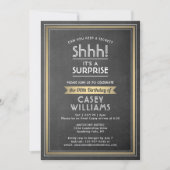 Invitation Anniversaire Surprise Party Black Chalkboard et Go (Devant)