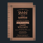 Invitation Anniversaire Surprise Party Élégant noir et cuivre<br><div class="desc">Peux-tu garder un secret ? Famille d'Invitations et amis à une fête d'anniversaire de surprise élégante et passionnante avec des invitations personnalisées en noir et fausse feuille de cuivre. Toute la formulation de ce modèle est simple à personnaliser, y compris le message qui dit "Shhh! C'est une SURPRISE." Le design...</div>