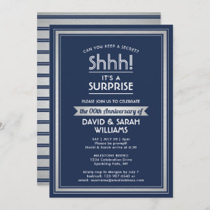 Invitation Anniversaire Surprise Party Marine Bleu Blanc Arge
